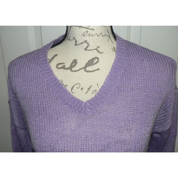 BP. Women's V-Neck Crop Pullover Sweater In Purple Veronica 2XS MSRP $39 - Picture 4 of 7